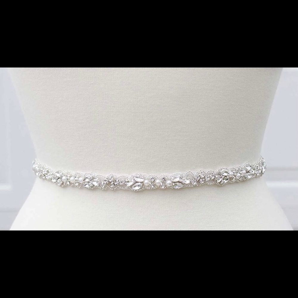 Pearl & Rhinestone Bridal Sash